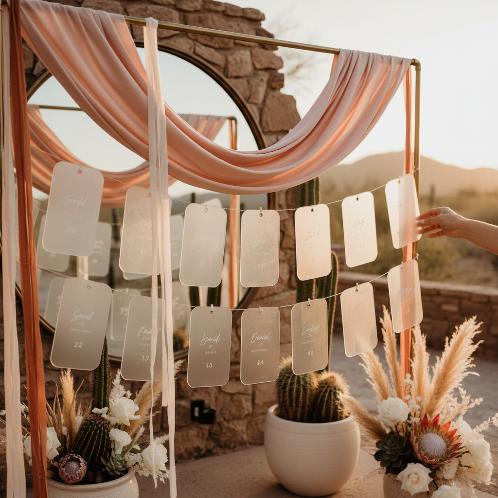 Hero image for: Wedding Seating Chart Etiquette: An Arizona Couple's Guide — Yes, you should assign seats for a plated or family-style dinner, and it's optional (though still lovely) for a buffet or cocktail-style reception.